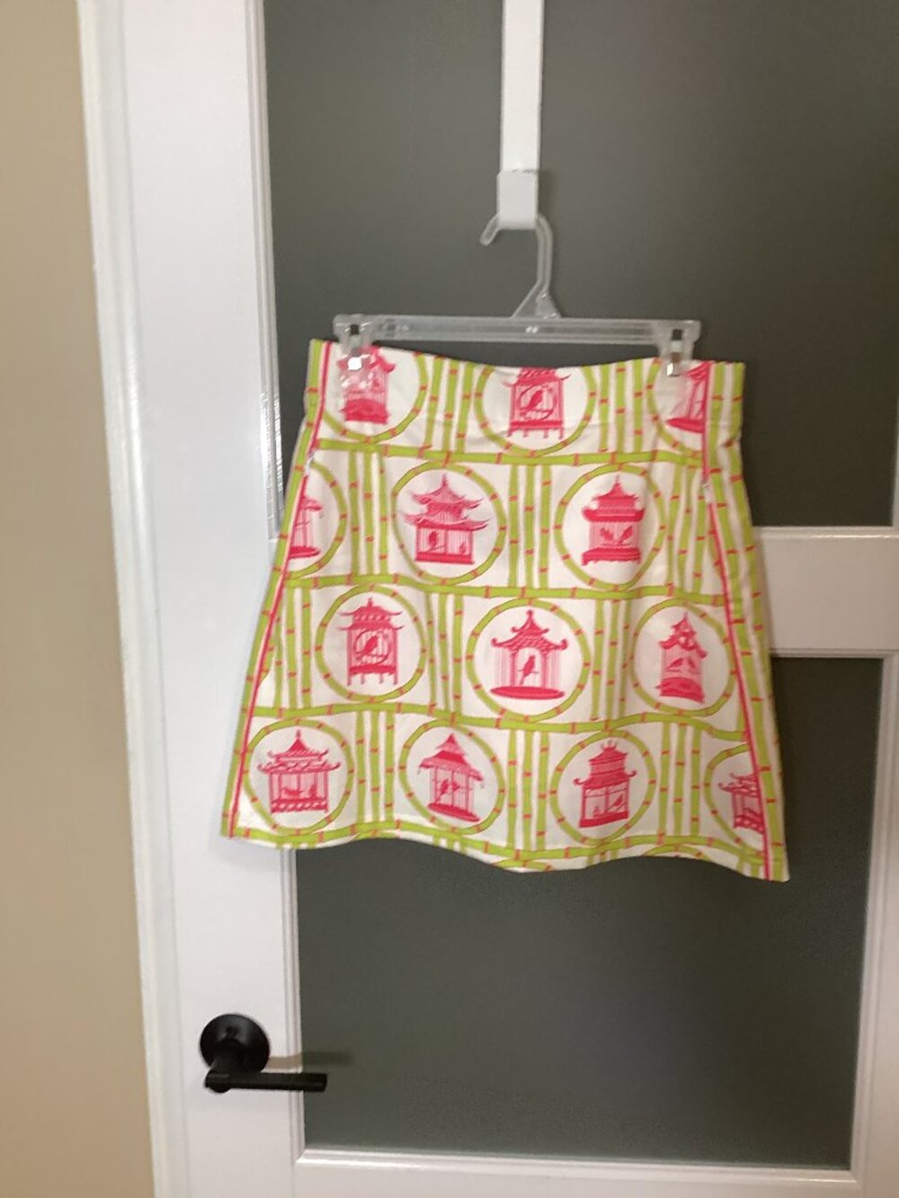 Gretchen Scott NWT Skippy Skort Pink Pagoda Birdhouse Green Bamboo - Small